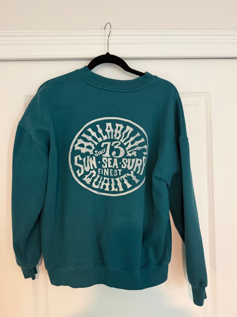 Billabong Teal Crewneck Sweatshirt with Small Chest Logo - Picture 2 of 2